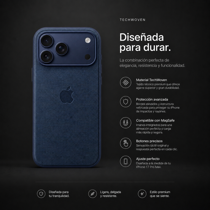 Funda Apple TechWoven Case MagSafe — iPhone 17 Pro / Pro Max | Compatible con AIMA HUB