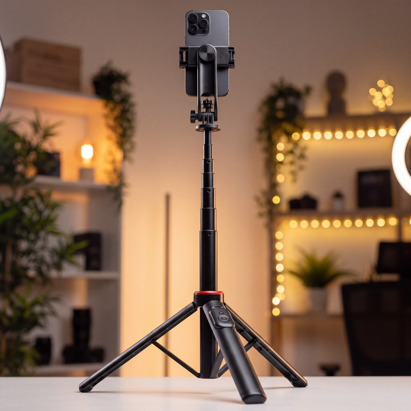 Trípode Magnético AIMA — MagSafe, Control Remoto Bluetooth y 131cm