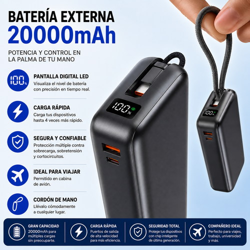 Cargador portatil 20.000mah