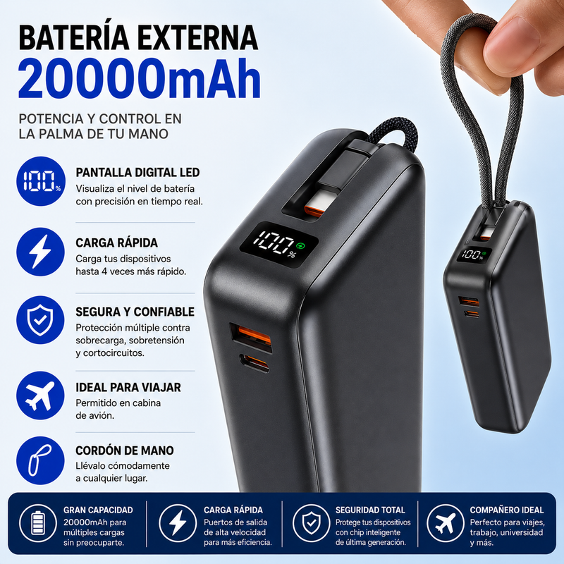 Cargador portatil 20.000mah