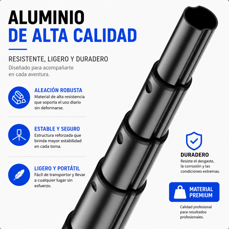 Trípode Magnético AIMA — MagSafe, Control Remoto Bluetooth y 131cm