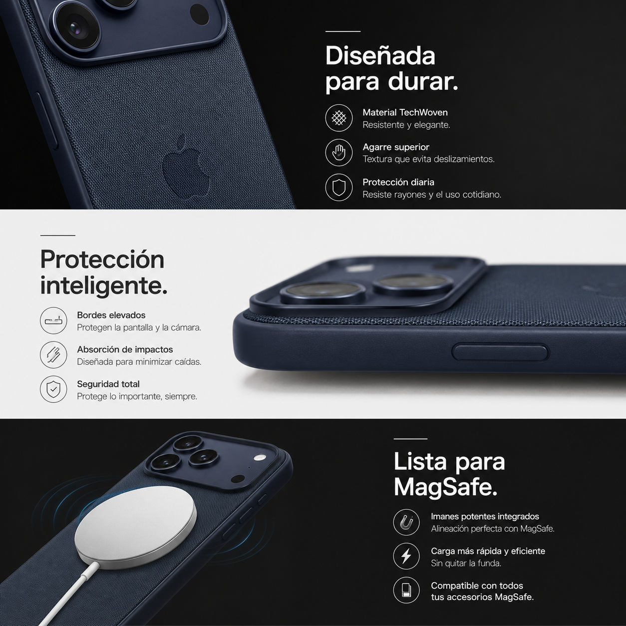 Funda Apple TechWoven Case MagSafe — iPhone 17 Pro / Pro Max | Compatible con AIMA HUB