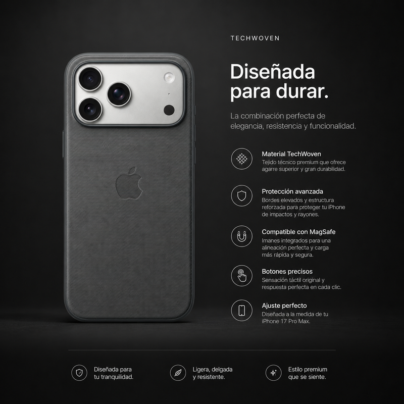 Funda Apple TechWoven Case MagSafe — iPhone 17 Pro / Pro Max | Compatible con AIMA HUB