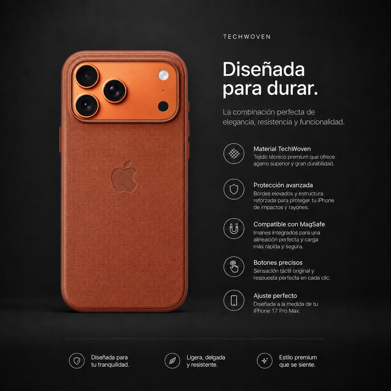 Funda Apple TechWoven Case MagSafe — iPhone 17 Pro / Pro Max | Compatible con AIMA HUB