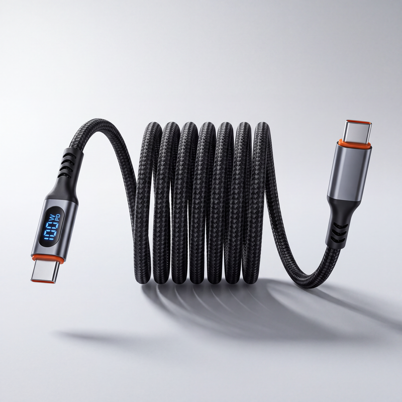Cable Tipo C A Tipo C 100w Aima 2m Display Led Carga Rápida